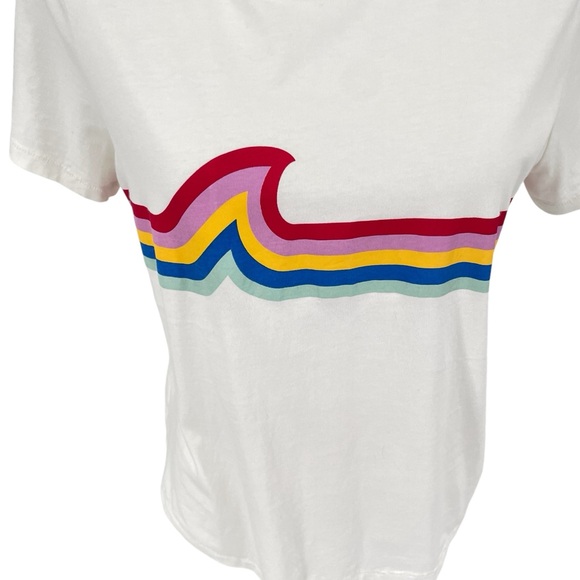 Madewell Rainbow Wave Graphic Northside Vintage Tee Cotton Women’s Large - Picture 3 of 6
